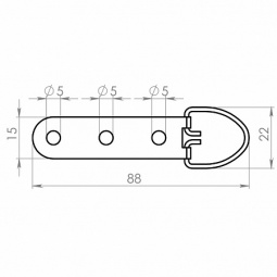Д-кольцо с 3 отв усилинное 15*88 серебро